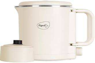 Pigeon Stainless Steel By Stovekraft Trip Multi-Cook Kettle,600 Watts,0.8 Litre, Used For Boiling Water, Making Tea And Coffee, Instant Noodles, Soup Etc (Cream)