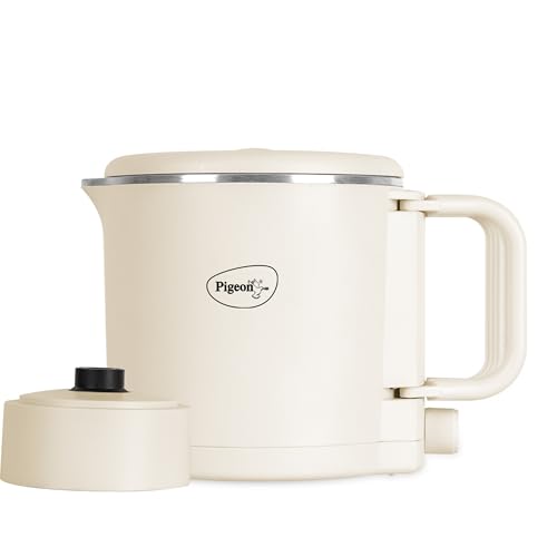 Pigeon Stainless Steel By Stovekraft Trip Multi-Cook Kettle,600 Watts,0.8 Litre, Used For Boiling Water, Making Tea And Coffee, Instant Noodles, Soup Etc (Cream)