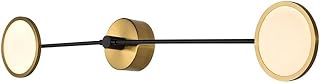Lighting Torino VAW1192AB 39" Integrated LED ETL Certified Wall Sconce Light with Rotating LED Circular Disks in Antique Brass