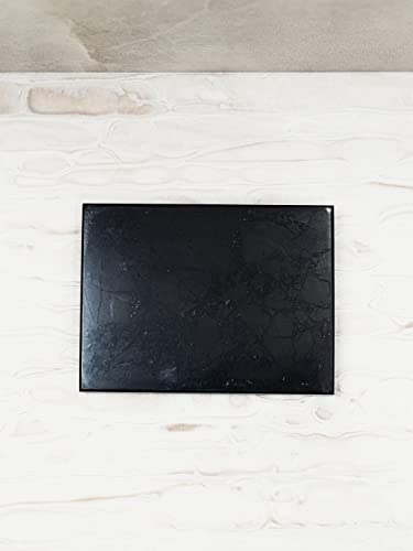 Shungite Club Shungite Polished Tile 100X60X12 Mm Black Stone Plate, Decorative Mineral, Meditation, Energy Balance #TOP1