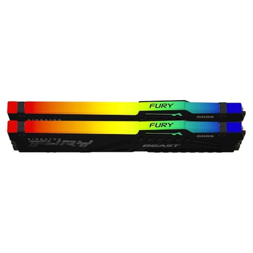 Image of Kingston Fury Beast Black RGB XMP 16GB 6000MT /s DDR5 CL30 DIMM Desktop Gaming Memory Kit of 2 - KF560C30BBAK2-16