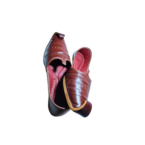 Image of Sunking Traditional Handcrafted Black Leather Punjabi Jutti, Ethnic Rajasthani Men's Slip-on Shoes