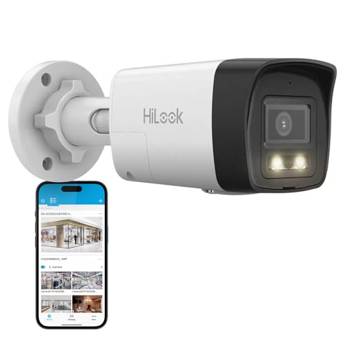 HiLook by HIKVISION Überwachungskamera aussen 4K/8MP Auflösung ohne WLAN LAN/PoE kabelgebunden Kamera Überwachung außen mit KI - Bewegungsmelder Outdoor Kamera Nachtsicht SD-Karten-Slot