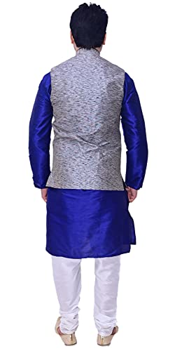 Image of Men's Silk Kurta Pyjama With Waistcoat