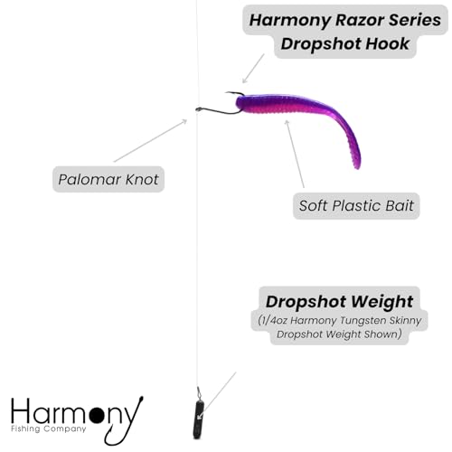 Harmony Fishing - Razor Series Finesse Dropshot Fishing Hooks (Size 4 (50 Pack)) - Thumbnail 5