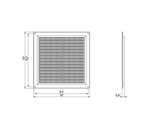 10" X 10" Inch Plastic Ventilation Grille With Insect Mesh. Hvac. Indoor And Outdoor Vent Cover. Does Not Include Screws #TOP6