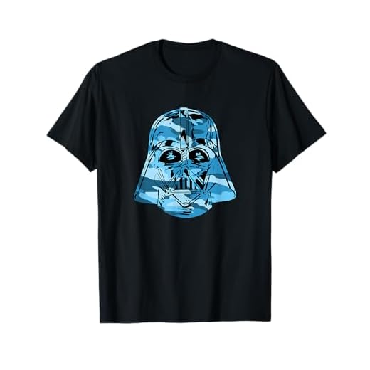 Star Wars Darth Vader Dark Blue Outlined Camo Helmet Fill T-Shirt