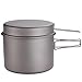 BFHRDESX Compatible for Titanium Cookware Set, Ultralight Outdoor Pot Pan Bowl and Cup for Camping and Picnics(CKW-1600)
