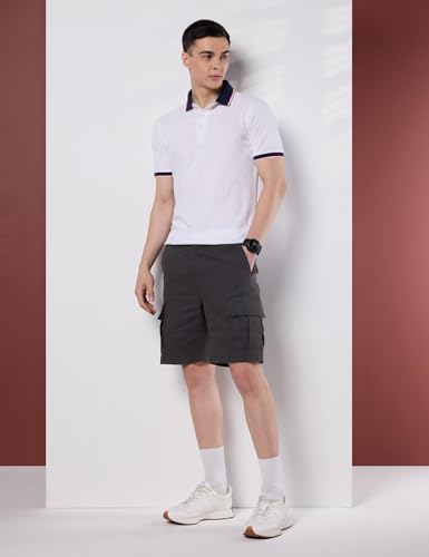 Image of Symbol Premium Men's Relaxed Fit Washed Cargo Shorts - Regular Fit | Pure Cotton (Available in Plus Sizes)