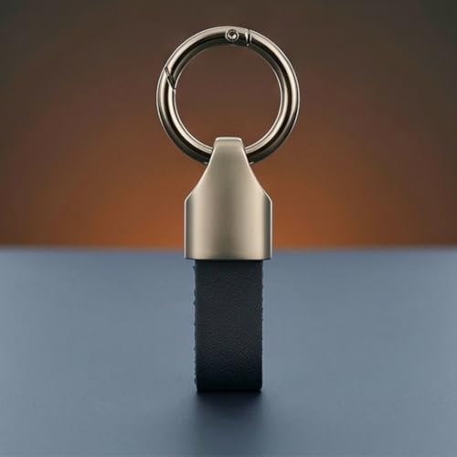 Image of THE MEN THING - Stylish Multicolor Stainless Steel Keychain for Men & Boys (AEROLOOP - Black & Matte Grey)