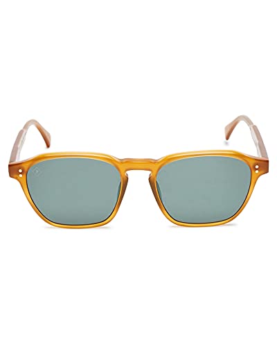 Image of RAEN D Aren D Mens Retro Square Sunglasses UV Protection - Honey /Green Polarized Lens (Size 53 MM)