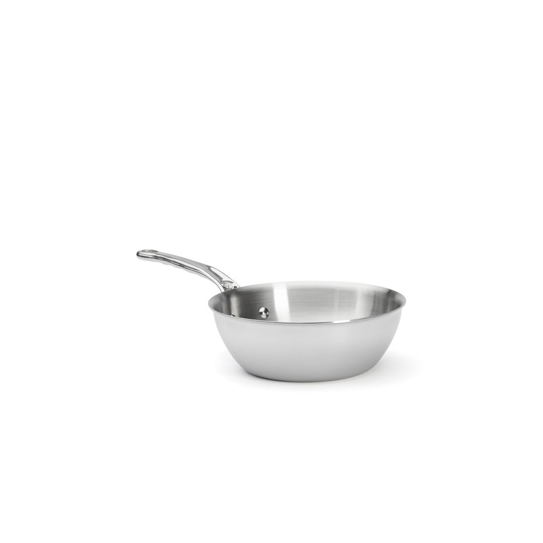 De Buyer - Sauteuse à queue bombée en inox 5 couches AFFINITY - 20 cm - Fabriquée en France, Sans PFAS, Montée Rapide en Température, Inox 18/10, Tous Feux + Four, Finition Poli Brillant