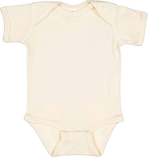 RABBIT SKINS Baby Bodysuit Girl & Boy | Newborn 0-3 Months to 24 Month Toddler, Snap Easy Closure (4400) Natural, 18M