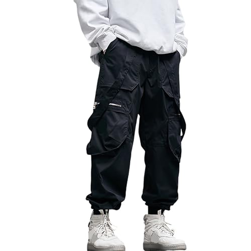 XYXIONGMAO Men's Japanese Paratrooper Functional Cargo Pants Streetwear Mens Harem Pants Casual Goth Pants for Men Tech Pants