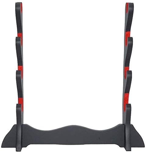 CNLQ 4 Layer 14.8'' Padded Protect Japanese Samurai Sword Katana Wakizashi Tanto Stand Holder Display Rack Support for All Sword