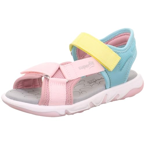 Superfit Mädchen Sandaletten Pebbles, Kinder Sandalen, Weite: M IV, Sommersandalen, Klettverschluss, t-spange, Sommerschuhe, Mehrfarbig (010), 32 EU