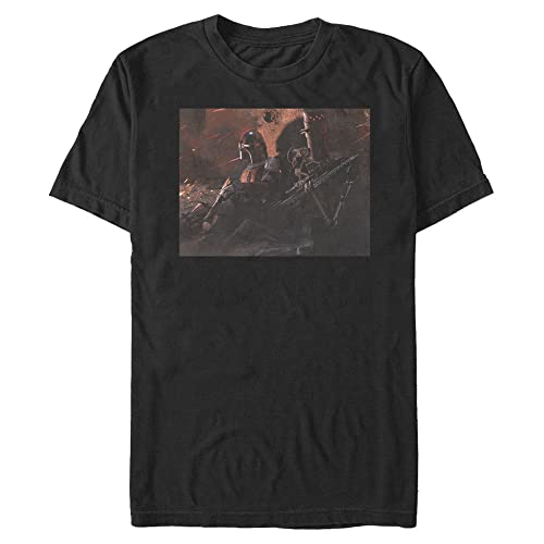 T-shirt Star Wars homme grande taille 4XL imprimé Mandalorian noir