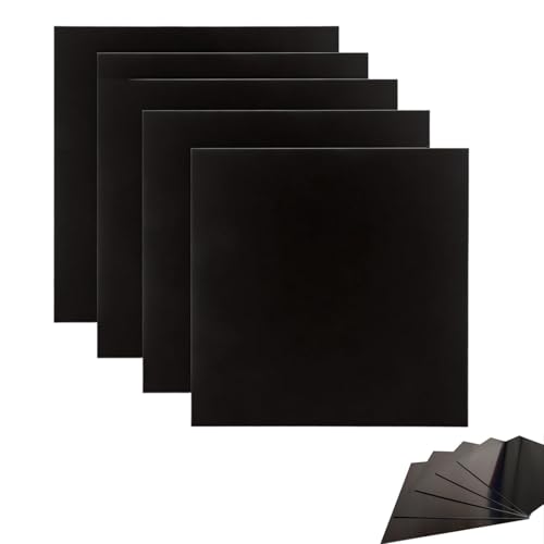 5 piezas Lámina de Aluminio Anodizado Negro Aleación 5052, Placa de Metal en Blanco de 0,5 mm a 2 mm para Grabado Láser, Corte Láser, Proyectos de Bricolaje y Manualidades (100X100X0,5mm)