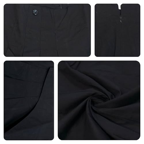 Image of GRECIILOOKS Elegant High Waisted Pleated Midi Skirt for Women, A Line Polyblend Fabric Flared Skirt with Back Zipper, Ideal for Office, Casual and Formal