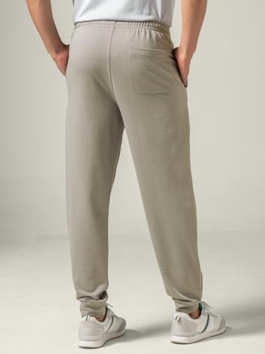 Image of DAMENSCH Men Mid Rise Regular Fit Cotton Blend Solid Moisture Wicking Antimicrobial Zipper Pocket Super Comfortable Baby Terry Lounge Joggers