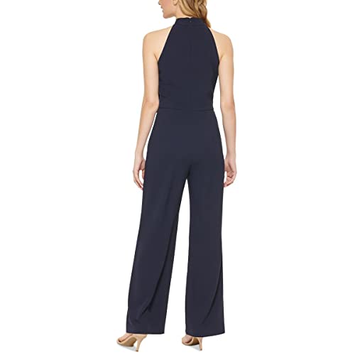 Vince Camuto Women's Bow Neck Halter Jumpsuit, Navy, 14 #TOP1