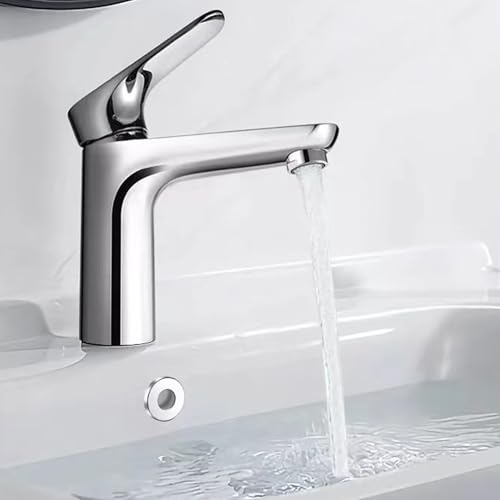 2 Stück Waschbecken Überlauf Abdeckung,Waschbecken Überlauf,Überlauf Waschbecken,Waschbecken Überlauf Ring,für Waschtisch Loch mit Ø 22-24 mm Öffnung,Silber (Kupfer Material)