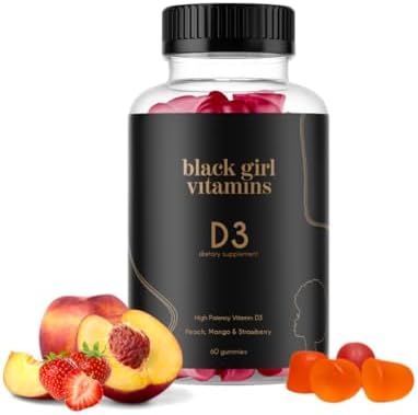 Black Girl Vitamins – Vitamin D3 Gummies, for Immune, Energy, and Bone Support, 2000IU (50mcg) Vitamin D per Serving, Gluten-Free Vitamin D Gummies (Multi-Flavored), 60ct