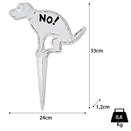 Moritz Steckschild NO! kein Hundeklo groß Verbotsschild aus Gusseisen Hunde Verboten Warnschild NO Dog Allowed Schild Gartenschild Keine Hundetoilette