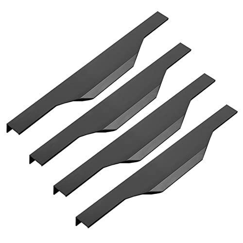 Tiradores para Armarios, Armario Manija Oculta Invisible Negro Tiradores Para Cocina Aleación Aluminio Tiradores para Muebles Tiradores de Puerta, 4 Piezas (Longitud total:400mm,Negro) Cover