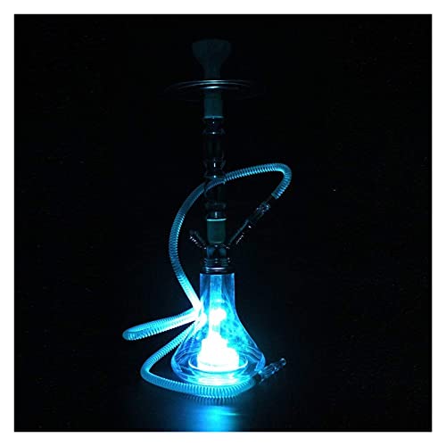 INKMEX Wasserpfeife Shisha-Kit mit transparentem Schlauch, Acryl-Shisha-Shisha-Kit mit magischer Fernbedienung, LED… – Bild 3