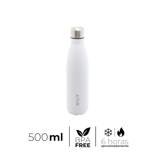 Garrafa Térmica de Aço Inox Parede Dupla Ice Branca 500ml - Wolff