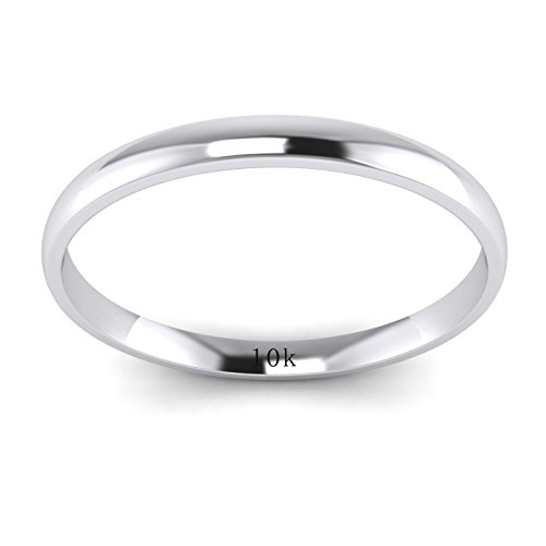 LANDA JEWEL Solid 10k White Rose Yellow Gold 2mm Light Court Shape Comfort Fit Polished Wedding Ring Plain Band2