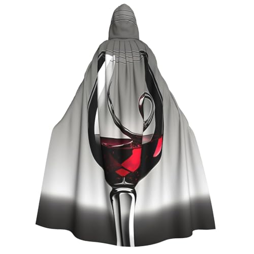 Cape à capuche imprimée verre à vin pour bal masqué et déguisement Halloween