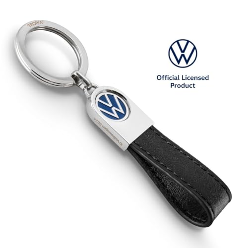 Troika Keyring VW logo, leather loop – VW LEATHER – leather, metal – black, blue, silver-coloured Original by Troika - Used condition - Image 3