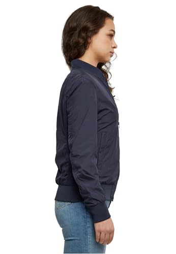 URBAN CLASSICS Women's Light Bomber Jacket with Ribbed Cuffs, Lightweight Flight Jacket for Mid-Season Weather, Longsleeve Jacket with Zipper & Pockets, Colour: Navy, Size: Large - Image 5