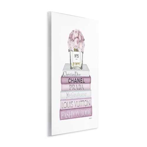 Image of Soft Pink Rose Bookstack, 13 x 19 Inch Mounted Print on Wall Plaque | Stupell Industries . By Amanda Greenwood . Ready to hang . Hand finished . Made in USA
