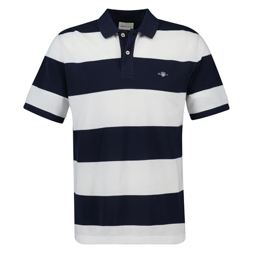 Polo GANT Block Stripe Homme à rayures manches courtes en coton piqué