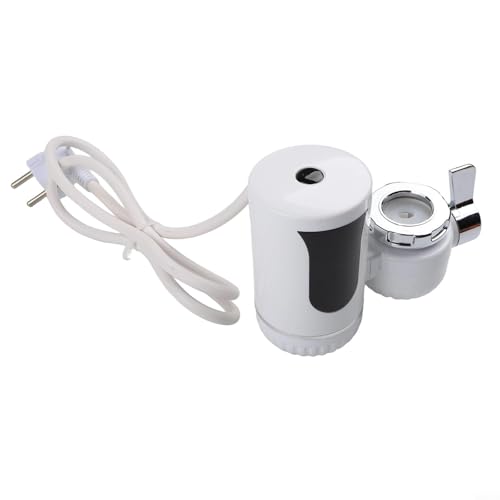 Calentador de agua eléctrico instantáneo sin tanque, diseño para calentamiento rápido, para fregadero de cocina y ducha, ahorro de espacio, unidad blanca de 25-50 °C