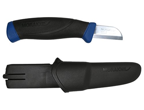 Morakniv Fixed-Blade Utility Knife with Short 1.69-Inch Stainless Steel Blade and Sheath, Black and Blue, Model:M-12798