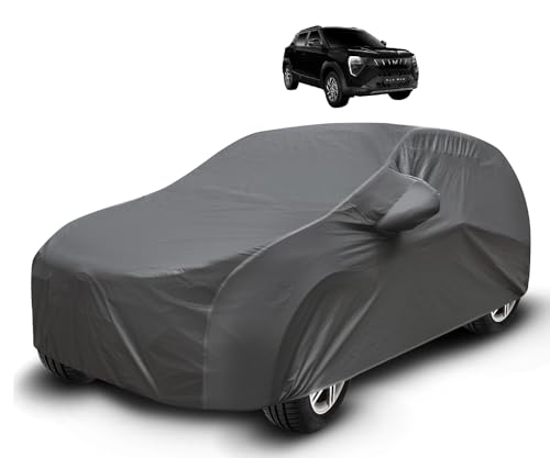 Image of Auto Hub Waterproof Car Cover Compatible with Mahindra XUV 3XO with Mirror Pockets, Soft Cotton Lining, XUV 3XO Car Cover Waterproof, Grey
