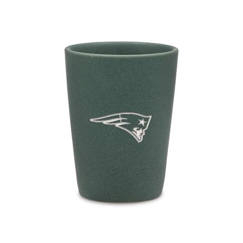 Rico Industries NFL Football New England Patriots Sage 2oz Ceramic Shot Glass for Fans, Laser Engraved In Trendy Color Single Shot Glass