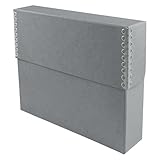 Lineco Archival Document Storage Box with Metal Edge, Acid-Free Gray Boxboard, Organize and Store Files, Prints, Photos, Legal-Sized Case 15.5' x 10.5' x 2.5' Wide