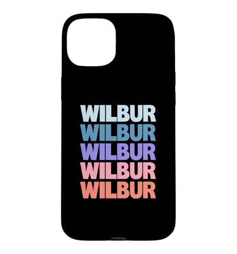 Funny Modern Repeated Text Design Wilbur �X�}�z�P�[�X iPhone 15 Plus �p