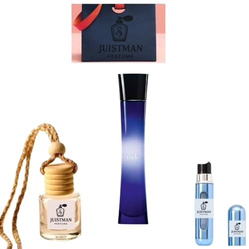 Juıstman DESİGNER BRAND COLLECTİONS-Perfumes for Women 3 Pieces Set Bundle With Code Perfume for Women Eau de Parfum Spray 2.5 OZ- 5ml Refillable Perfume Atomiser- Hanging Car Smells-Woman Gift Set
