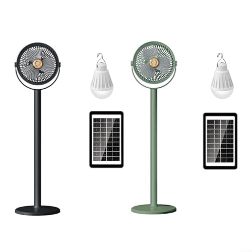 Ventilador solar de pie recargable portátil de sobremesa con conector USB ajustable 4