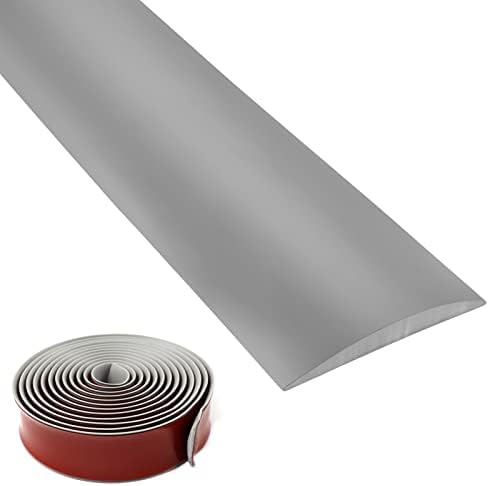 SDLDEER 3m Übergangsprofil Selbstklebend, 4cm Breit Übergangsleiste Boden | PVC Türschwellen Leiste Höhenausgleich Abdeckleiste für Laminat, Teppich, Fliesen(Grau)