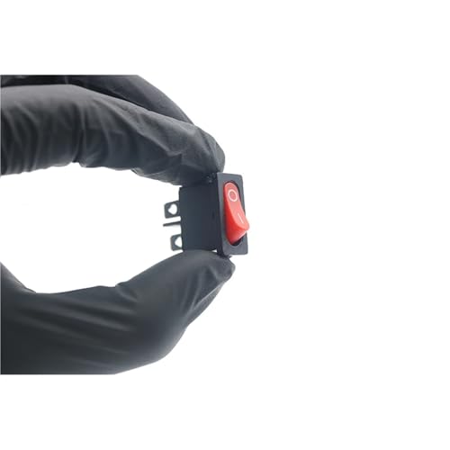 Interruptor basculante SPST KCD1-110 negro y rojo de 2 pines para paneles eléctricos 3