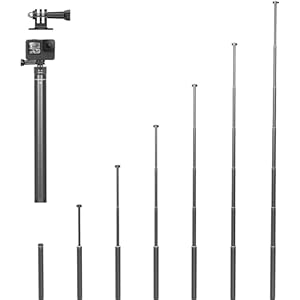 63inch Extension Selfie Stick for INSTA360 for Action Camera Hero 13 12 11 10 9 8 7, Insta Insta360 One X2 X One R EVO Action Cameras, Smartphone Gimbal Extension Pole for Sports Cam, Black