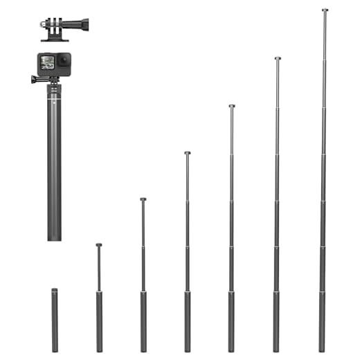 63inch Extension Selfie Stick for INSTA360 for GoPro 11 10 9 8 7, Insta Insta360 One X2 X One R EVO Action Cameras, Smartphone Gimbal Extension Pole for Sports Cam, Black