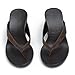 AZAGNEEM Suede Wedge Flip Flops for Women Open Round Toe Comfort Arch Support Slip On High Heel Thong Sandals for Summer Fashion Travel Vacation Party Date Slides (brown,7)